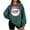 Green, variant on Womens Sweatshirt Oversized Christmas Santa Claus Plush Shirt Crew Neck Long Sleeve Pullover Loose Tops