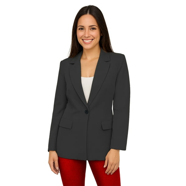 Saco largo de Mujer Elegante Atemporal Negro Extra Grande