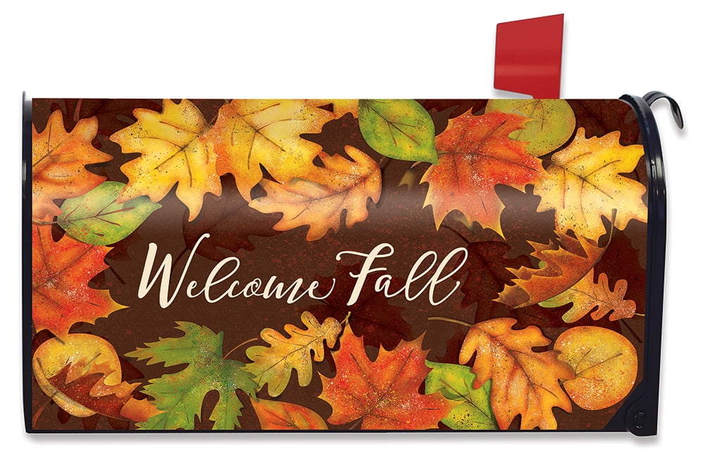 Leaf Toss Fall Magnetic Mailbox Cover Colored Leaves Autumn Standard