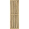 thumbnail image 4 of Ekena Millwork 17 1/2"W x 53"H Americraft Five Board Exterior Real Wood Two Equal Panel Framed Board-n-Batten Shutters (Per Pair), Unfinished, 4 of 9