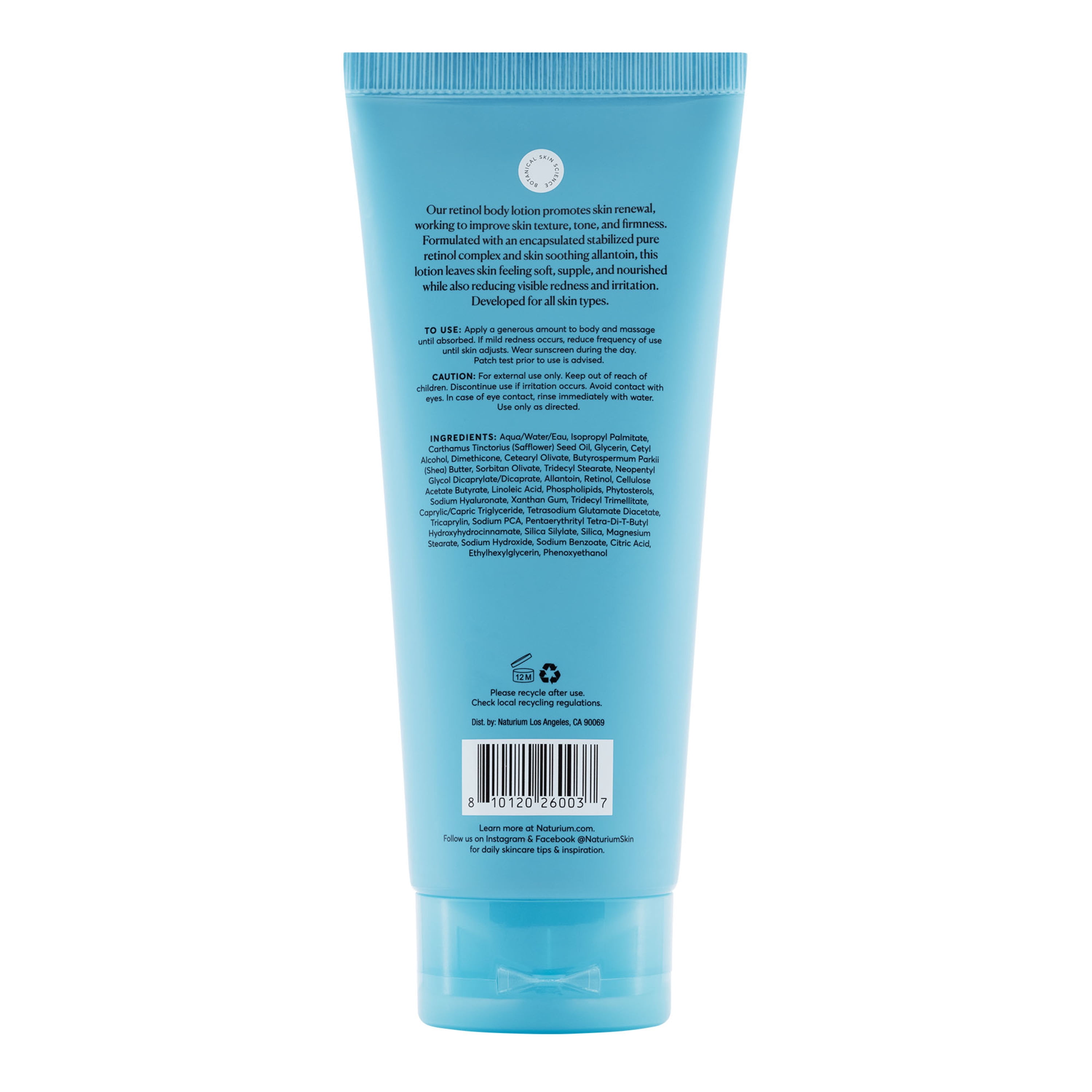 Naturium Skin-Renewing Retinol Body Lotion, Advanced Firming Anti-Aging Skin Care, with Encapsulated Retinol & Shea Butter, 8 fl oz