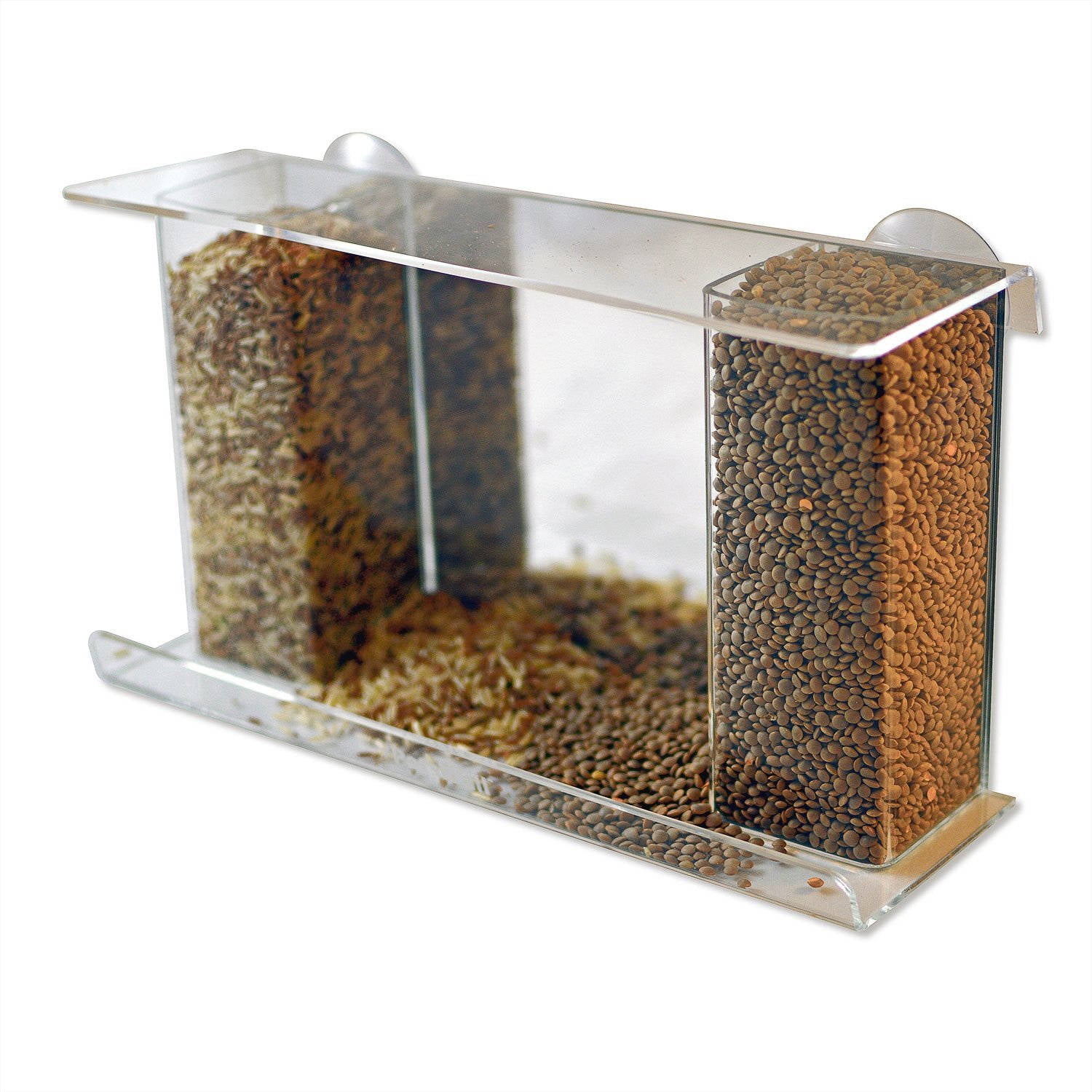 Petsn All Dual Column 1 Way Mirror 2 Cup Window Bird Feeder For Multiple Species