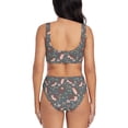 thumbnail image 3 of Daiia Hedgehogs and Flowers1 Women's Bikini Set Two Piece Swimsuit High Waisted Bikini Adjustable Straps Bikini Perfect for Beach, Pool, and Summer Vacation-XX-Large, 3 of 9