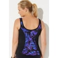 thumbnail image 3 of Swimsuits for All Women's Plus Size Chlorine Resistant Sweetheart Zip Front Tankini Top, 3 of 5