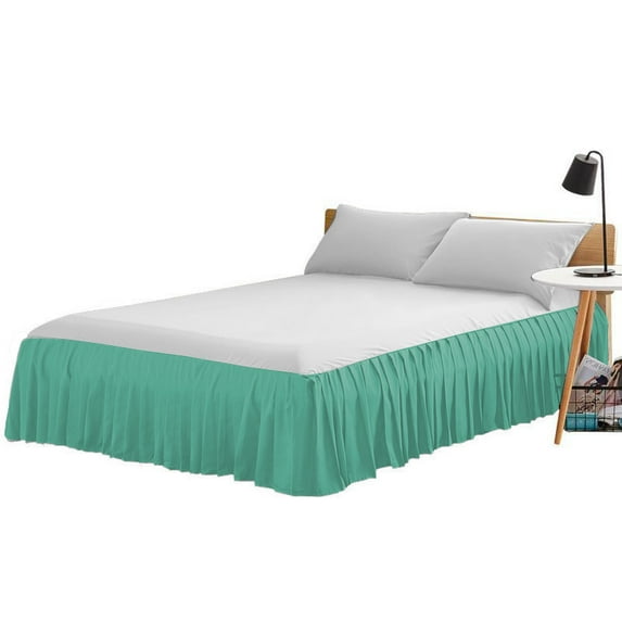 100% Egyptian Cotton 1 PCs Ruffled BedSkirt 18 inches (Aqua Blue,Twin Xl)