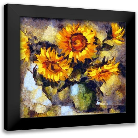 Bolokofsky, Ronald 13x12 Black Modern Framed Museum Art Print Titled - Sunflowers For Vincent
