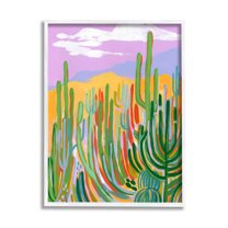 Stupell Industries Modern Desert Scenery Cactus Plants Painting White Framed Art Print Wall Art, Design by Laura Marr