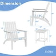 thumbnail image 3 of Costway 2PCS Patio Adirondack Chair Side Table Set Solid Wood Garden Deck White, 3 of 9
