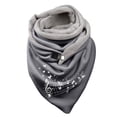thumbnail image 2 of Ladies Autumn And Winter Fleece Warm Print Double Stitching Triangle Buckle Scarf Scarf Neckerchief winter gloves Multicolor, 2 of 3