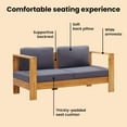 thumbnail image 2 of vidaXL Patio Sofa Bench with Cushions 55.1" Solid Acacia Wood Gray, 2 of 7