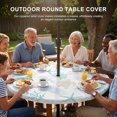 thumbnail image 2 of Round Outdoor Tablecloth with Umbrella Hole and Zipper, Teal Coastal Fitted Table Cover with Elastic Edge for 45-54 Inch, Nautical Summer Beach Coral Sea Turtle Waterproof Patio Tablecoths for Picnic, 2 of 9