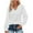 White, variant on LYXSSBYX Long Sleeve Shirts for Women Fashionable Women's Solid Color Hollow V-neck Pullover Long Sleeved Casual Top