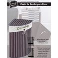 thumbnail image 2 of Cesto de bambú esquinero con interior de tela y tapa, 2 of 2