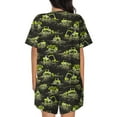 thumbnail image 6 of Fotbe Light Green Excavator Print Pajama Set for Women 2 Piece Loungewear Short Sleeve Tops and Shorts Set Soft Sleepwear-Medium, 6 of 7