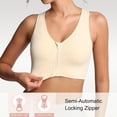 thumbnail image 3 of TEMOGU-Sports Bras for Women Full Support Front Zip Closure Compression Bras Post Surgery Wireless Racerback Sport Brassiere, 3 of 4