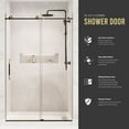 thumbnail image 2 of Madam Series 76 x 60 in.  Frameless Sliding Shower Door in Matte Black & Brushed Gold, 2 of 10