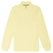 French Toast School Uniform Unisex Long Sleeve Pique Polo Shirt (Sizes 4-20) 33352-4 (YELLOW)