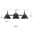 thumbnail image 6 of Globe Electric Industrial Style 5-Piece Matte Black Bath Set with 24" 3-Light LED Vanity Light, 6 of 8
