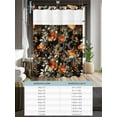 thumbnail image 6 of No Hook Cloth Fabric Shower Curtain with Snap in Liner, Orange Floral Waterproof Shower Curtains Set with See Through Top Window, Vintage Rustic Black Botanical Leaves Bath Curtains Shower 72"x78", 6 of 6