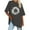 Gray, variant on WREESH Graphic Printed Women's T-Shirts Oversized Loose Short Sleeve Blouses White