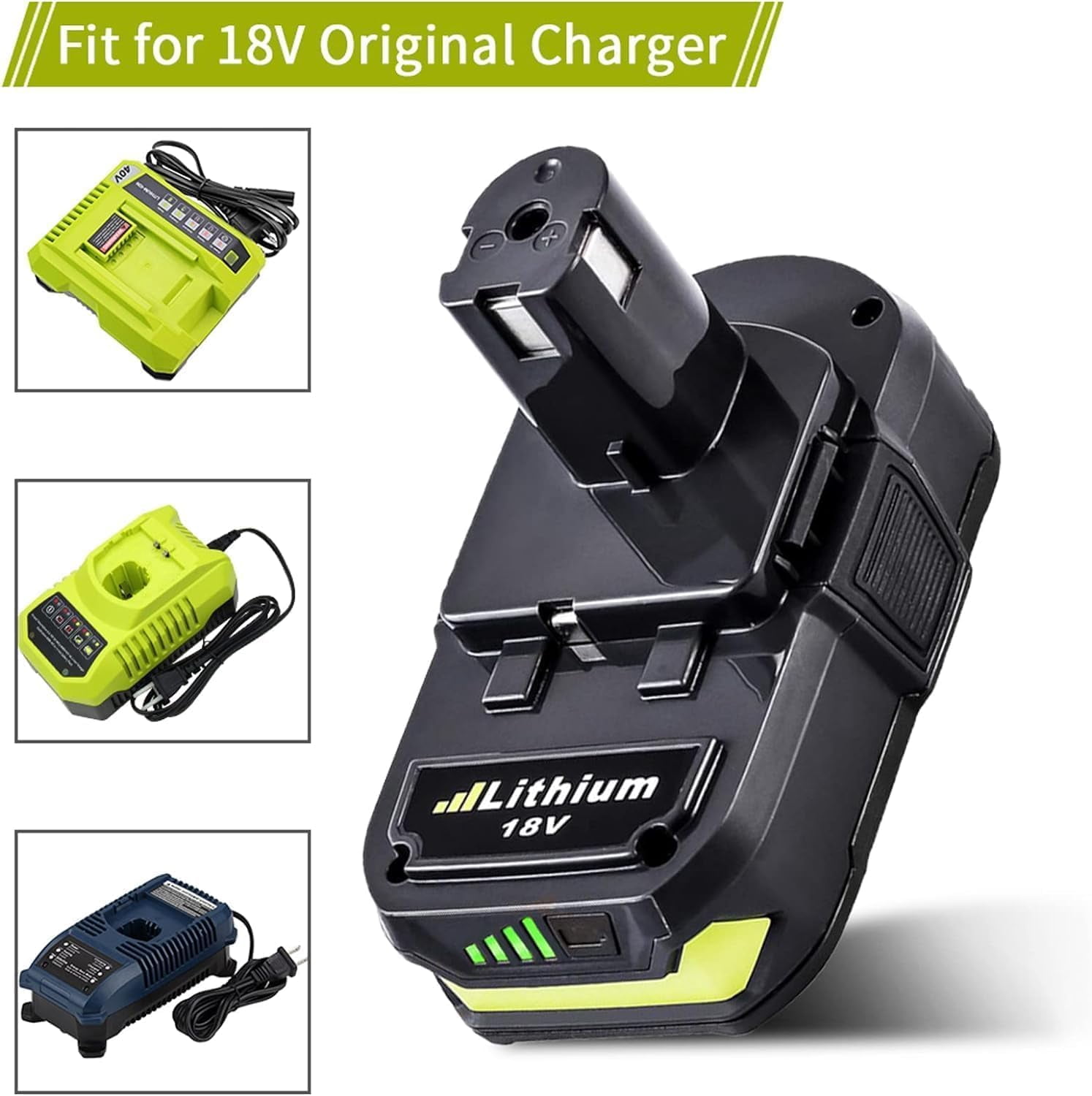 4Pack Replacement For RYOBI P108 18V High Capacity Battery 18 Volt Lithium-Ion P102