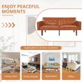 thumbnail image 7 of Futon Sofa Bed Memory Foam Couch Sleeper Daybed Foldable Convertible Loveseat, Brown, 7 of 7