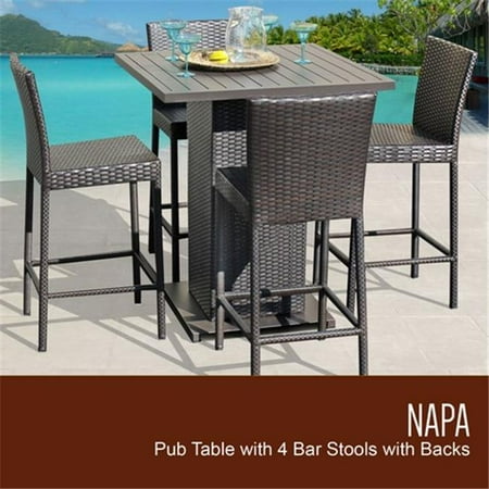 TKC Napa Pub Table Set With Barstools 5 Piece Outdoor Wicker Patio TKC Napa Pub Table Set with Barstools 5 Piece Outdoor Wicker Patio Furniture, - TKC Napa Pub Table Set With Barstools 5 Piece Outdoor Wicker Patio