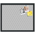 thumbnail image 2 of PinPix 22x18 Custom Cork Bulletin Board Quatrefoil Lt Grey Poster Board Has a Fabric Style Canvas Finish, Framed in Quatrefoil Lt Grey, by ArtToFrames (PinPix-582), 2 of 6