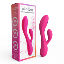 plusOne Dual Rabbit Vibrator, High-quality Silicone, Pink