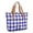 Blue and White Checkered Pattern, variant on Green and White Checkered Pattern Large Tote Bag for Women, Polyester Roomy Shoulder Bag with Pockets and Zipper, Lightweight Gifts Ideas for Women Men