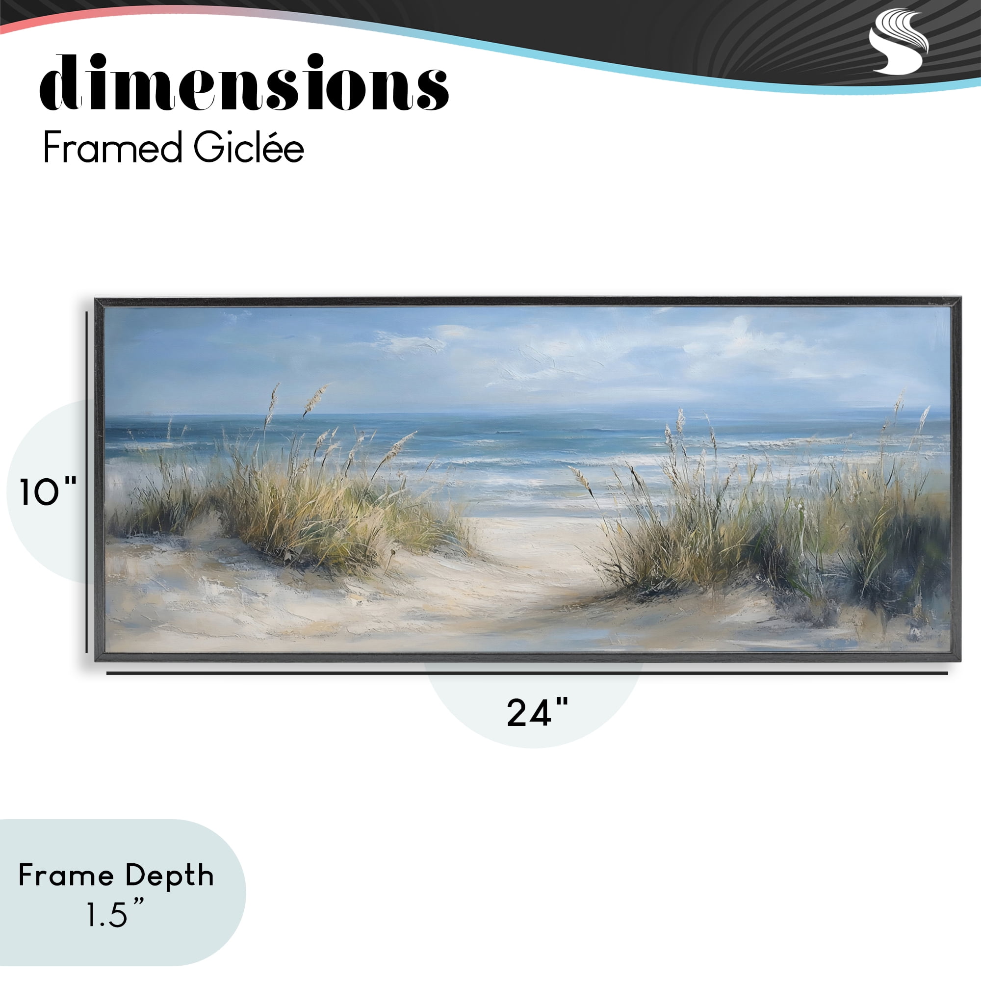 Stupell Industries Coastal Peace Dunes Black Framed Giclee Art, design by LSR Design Studio