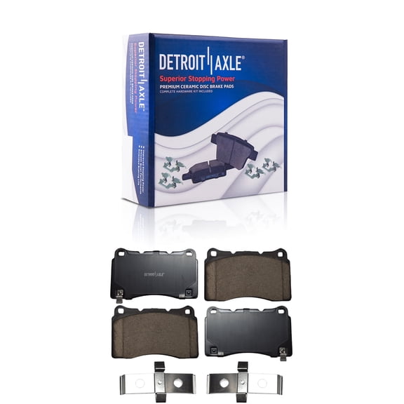 Detroit Axle - Front Brake Pads for 2010-2016 Hyundai Genesis Coupe [4 Piston Front Calipers], Ceramic Brake Pads 2011 2012 2013 2014 2015
