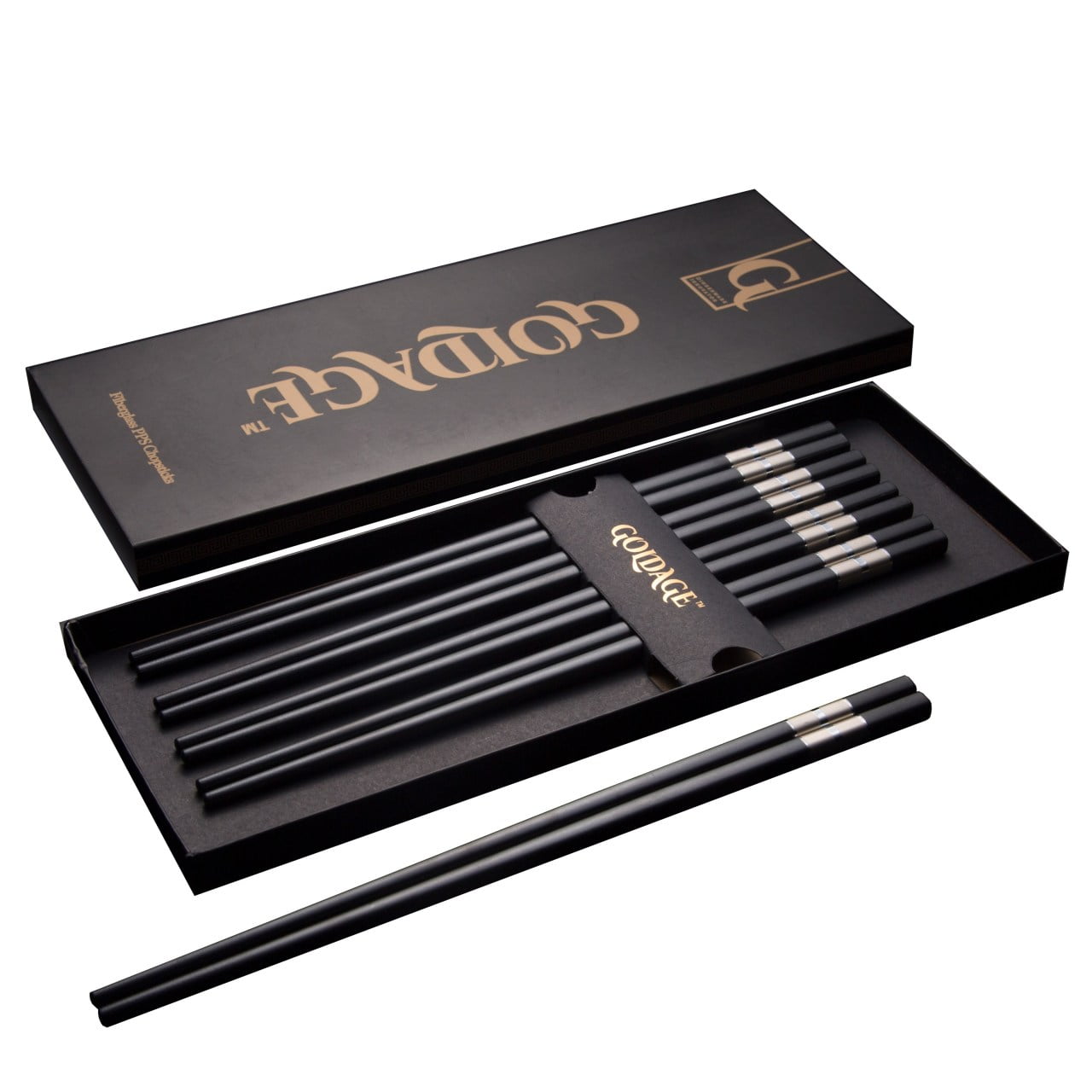 Chopsticks Reusable Dishwasher-Safe Family Use 5 Pairs Fiberglass Chopstick set Refreshing Silver printing chop sticks