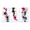 thumbnail image 2 of Designart "Ethereal Elegance Magenta Ink Clouds VI" Abstract Painting Wall Art Set Of 3 - Modern Gold Gallery Wall Set For Home Decor, 2 of 6