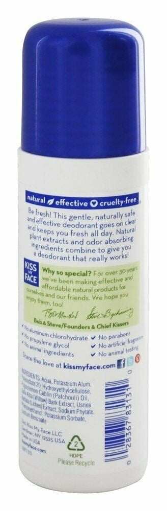 Kiss My Face Deodorant Liquid Rock Roll On, Peaceful Patchouli, 3oz, 3-Pack