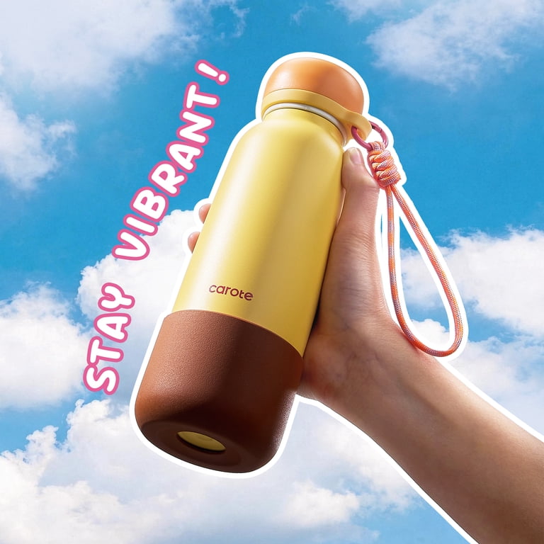 Carote 2-pack 30 fl oz & 32 fl oz Insulated Stainless Steel Highlight Series Water Bottles with Straw Lid, Pink