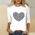 thumbnail image 2 of Blouses pour Femmes T-Shirt Imprimé Blouse à Manches 3/4 Col Rond Décontracté, Blouses pour Femmes T-Shirts pour Femmes, Blouses pour Femmes Décontractées, 2 of 3