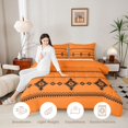 thumbnail image 3 of Castle Fairy Boho Tribal Aztec Twin Comforter Sets 2pcs,Hippie Tribal Theme Bedding Set,Orange Black,Reversible,1 Comforter and 1 Pillowcase, 3 of 6
