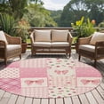 thumbnail image 4 of Valentine's Day Round Area Rug 8Ft Washable Large Circle Rugs for Living Room Dorm, Pink Bows Vintage Plaid Romantic Roses Non-Slip Carpet Floor Mats Indoor Outdoor Carpet Runner Aesthetic Home Decor, 4 of 8