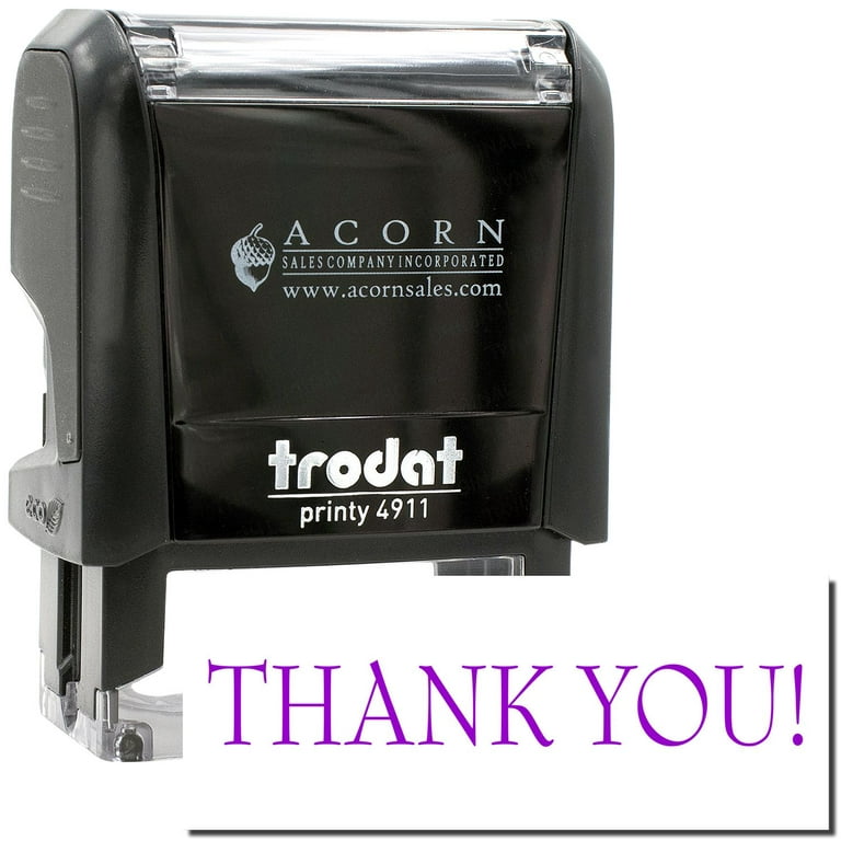 Self-Inking Thank You Stamp, Trodat Printy 4911, Press and Print