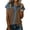 Brown01, variant on Women's Fashionable Casual Denim Patchwork Button Short-sleeved Top, Size S-2XL