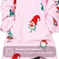 thumbnail image 6 of Solaris Oversized Hoodie Blanket Sweatshirt,Super Soft Warm Comfortable Sherpa Giant Pullover with Large Front Pocket,for Adults Men Women Teenagers, Pink Xmas Dwarf, 6 of 7