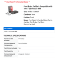 thumbnail image 2 of Front Brake Pad Set - Compatible with 2005 - 2017 Isuzu NRR 2006 2007 2008 2009 2010 2011 2012 2013 2014 2015 2016, 2 of 2