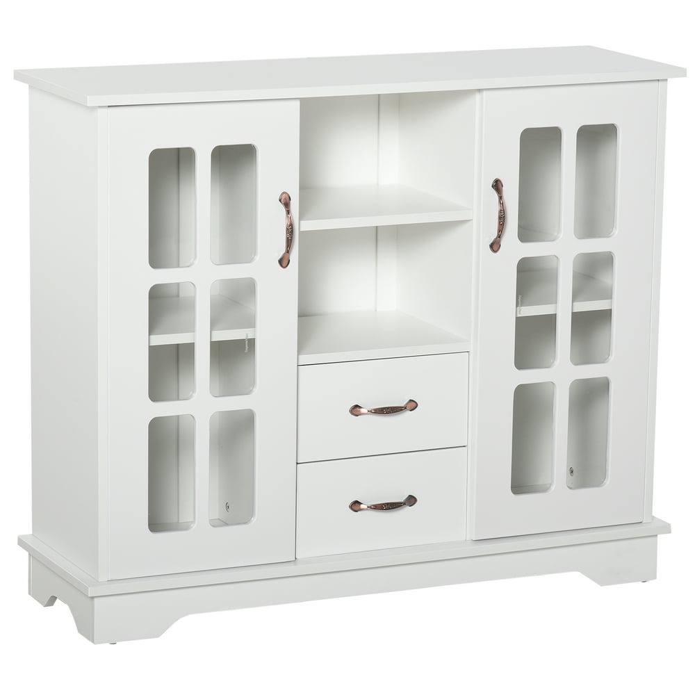 Modern Sideboard Storage Console with Glass Door and