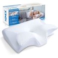 thumbnail image 1 of HOMCA Memory Foam Cervical Pillow, Contoured Support Pillows for Side Back Stomach Sleepers(White), 1 of 7