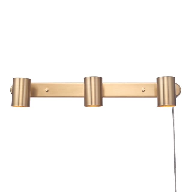 Track Lighting GLOBE Electric 59469, enchufe de 3 luces, latón