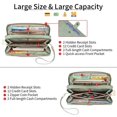 thumbnail image 4 of GAEKEAO Womens Wallet Large Capacity Double Zipper Ladies Card Phone Holder RFID Blocking Leather Clutch Wristlet Grip Strap, 4 of 12