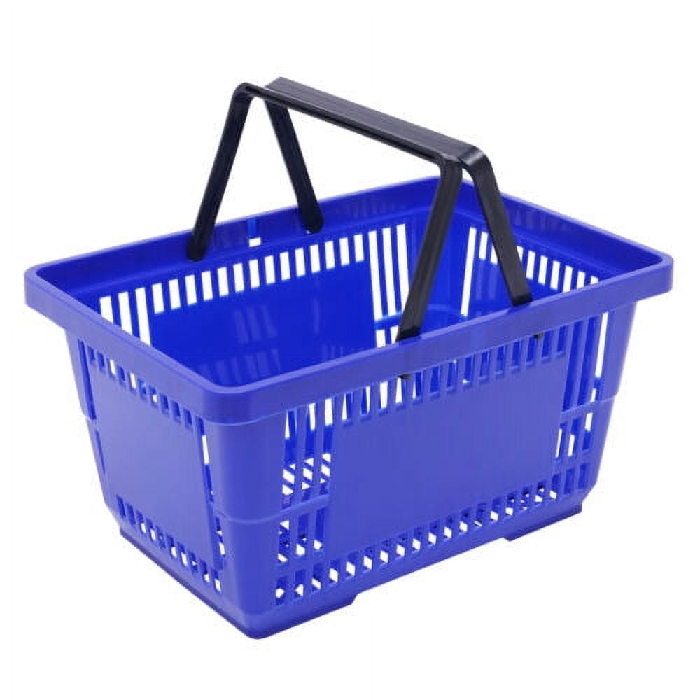 12x Shopping Baskets With Handles Retail Store Supermarket Baskets Stackable