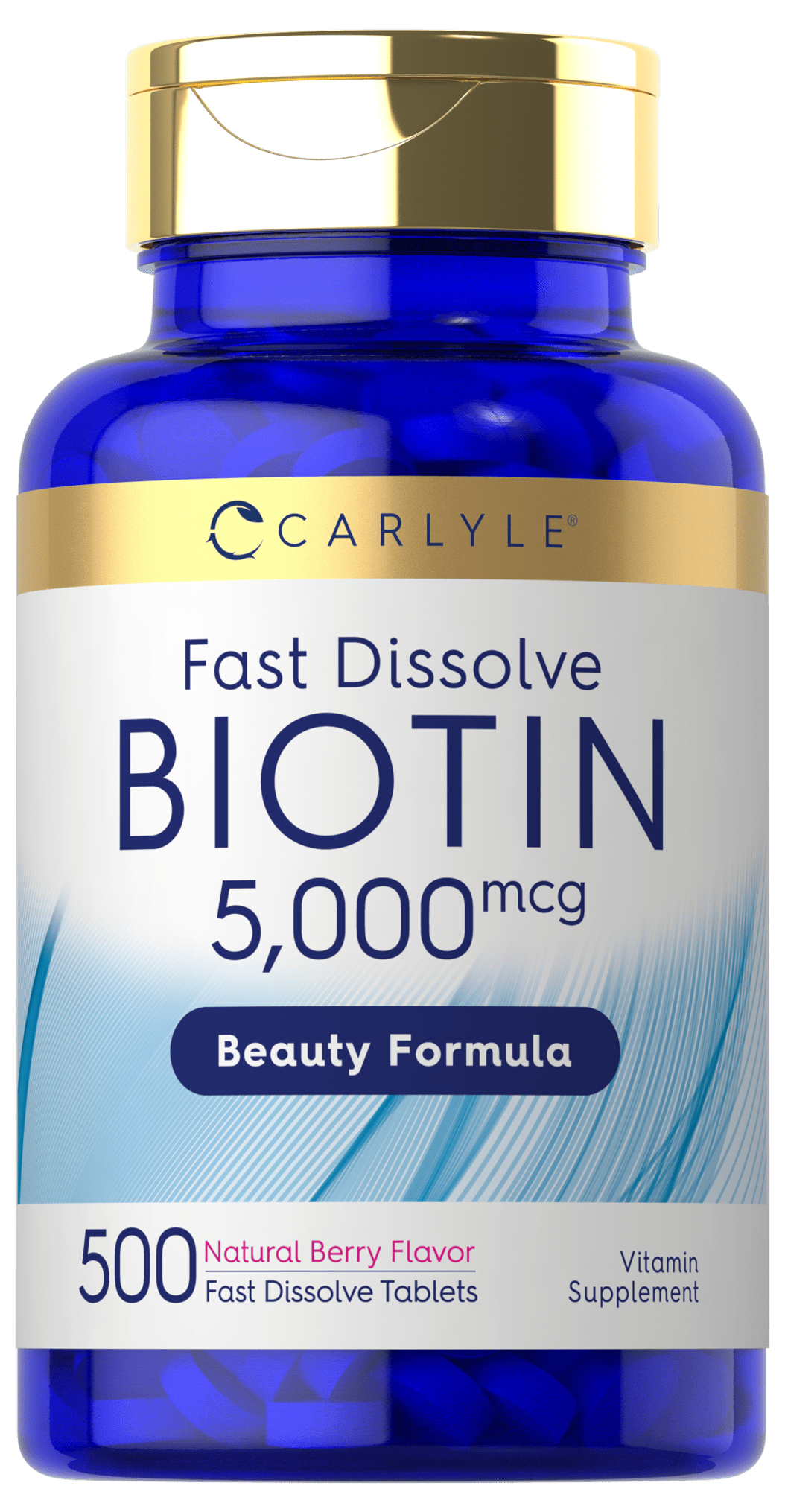 Biotin 5000mcg 500 Vegetarian Tablets Beauty Formula by Carlyle