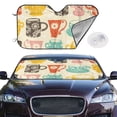 thumbnail image 2 of Uemuo Vintage Cup Pattern Accordion Car Windshield Sun Shade, Foldable Reflective Sun Visor for Car, Reflector Windshield Sunshade-Medium, 2 of 7
